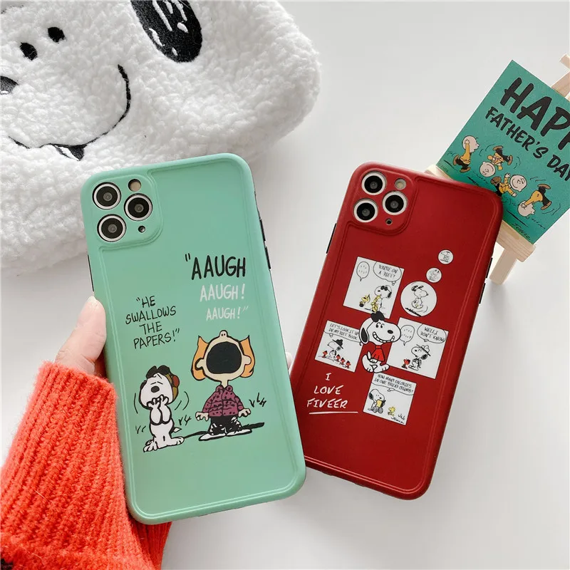 Cute Photo frame PEANUTS Charlie Brown dog soft Phone Case For Iphone 11 11pro max 7 8 Plus X Xs Xr Max phone cover capa funda |
