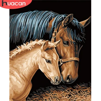 

HUACAN Painting By Number Horse Animals Drawing Canvas Acrylic Handpainted Pictures By Number Wall Art Gift Home Decor
