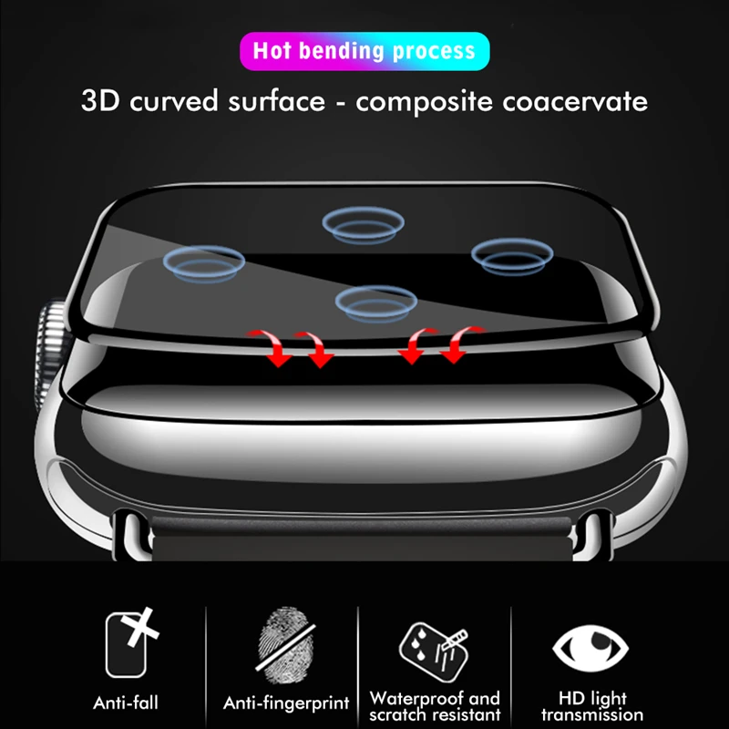 Защитная пленка 9D для часов 5 40 44 мм мягкая Гидрогелевая Apple Watch защита экрана с