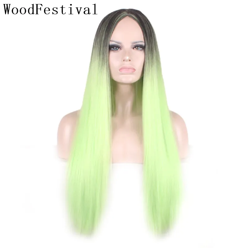 Синтетический парик с длинными прямыми волосами WoodFestival термостойкие женские