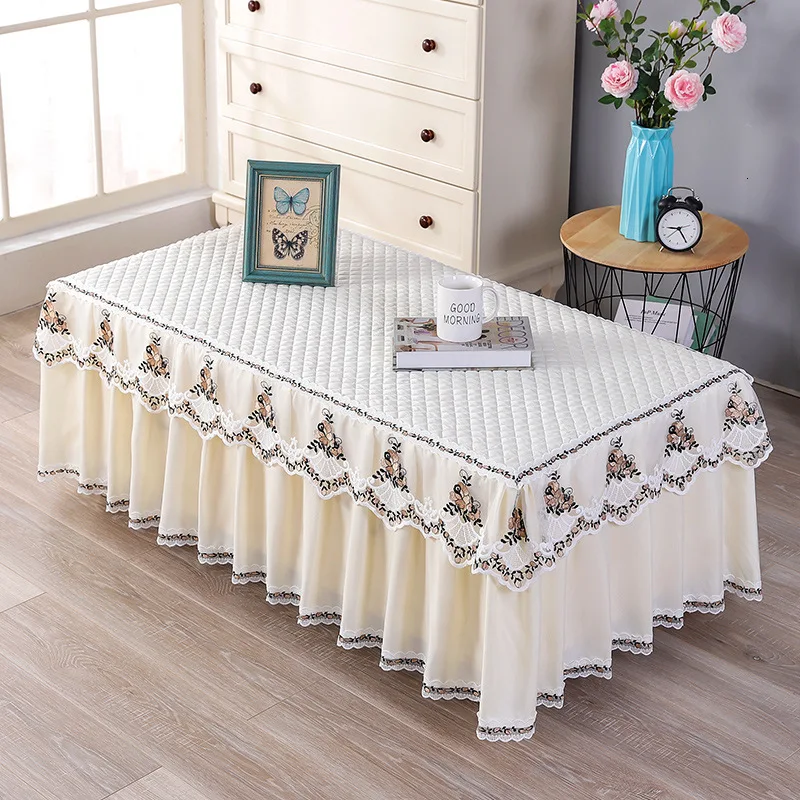 

Lace Table Cloth Thick Silk Cotton Jacquard Living Room Sofa Coffee Side Table Dustproof Cover Home Decor Tablecloth tapetes