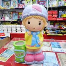 Очень большая ручка в виде куклы контейнер цветной рисунок DIY Ручная работа цветной рисунок керамический цветной Рисунок Фигурка модель