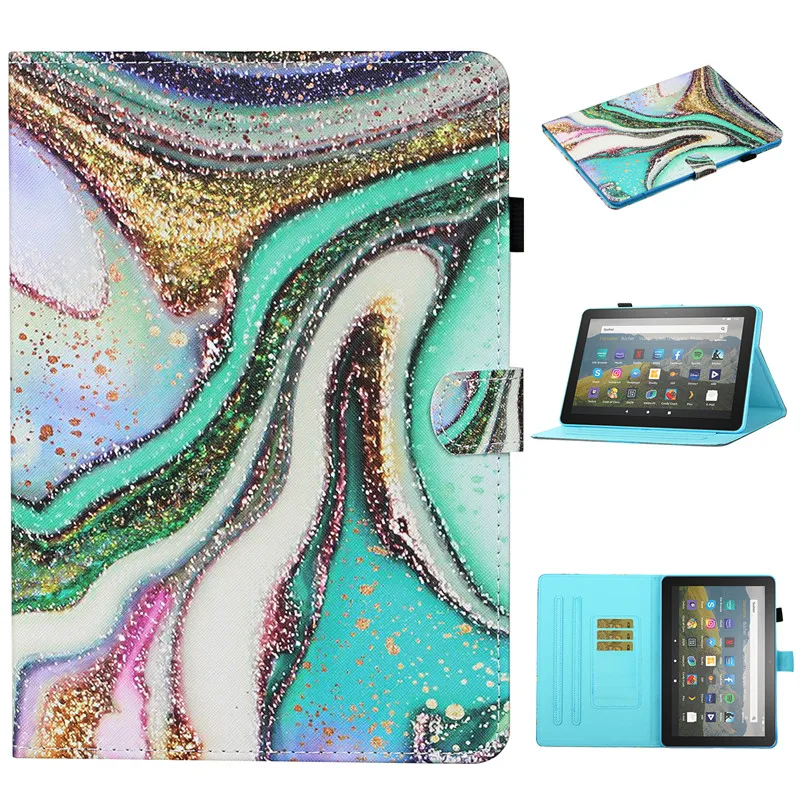 Чехол книжка с рисунком для Amazon Kindle Fire HD 8 2020 чехол подставка из искусственной