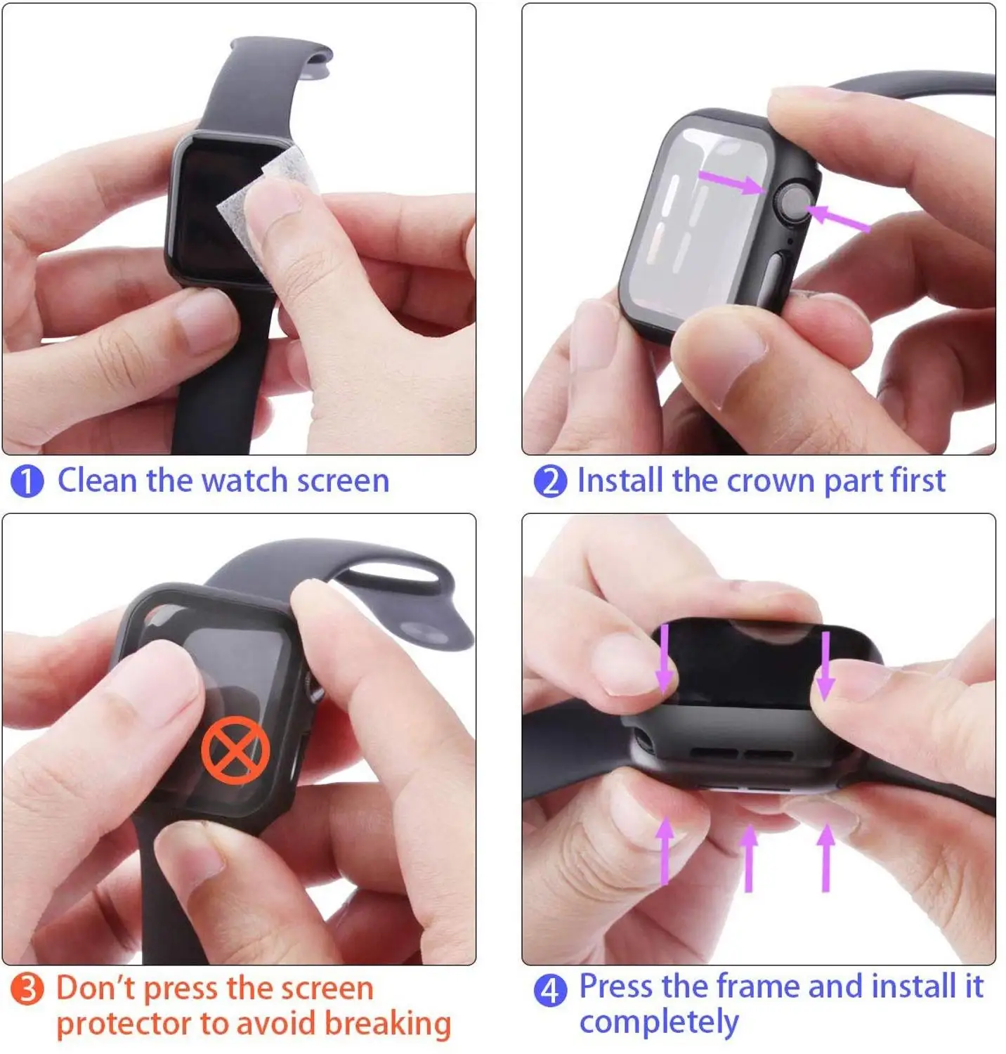 Чехол из поликарбоната для Apple Watch band 5 4 3 чехол защита экрана 42 мм 44 38 40 серия