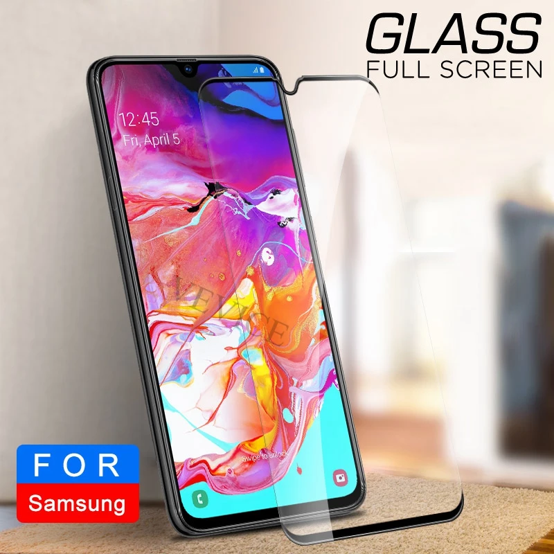 9H HD полное покрытие Samsun A50 стекло для samsung Galaxy A70 A40 A30 Защитное A60 A10S A50S A30S A80 A90