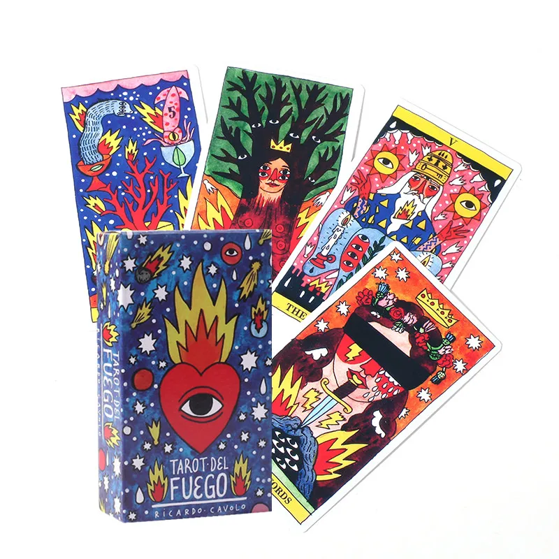 

2020 Tarot del Fuego Cards Tarot for Deck Oracles Electronic Guide Book Game Toy by Ricardo Cavolo playing cards