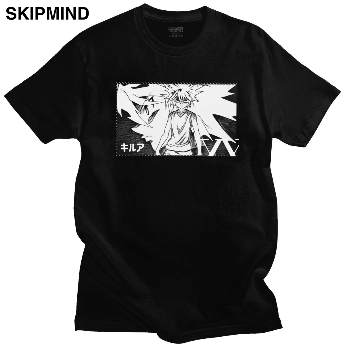 

Killua Zoldyck Hunter X Hunter Tshirt Men 100% Cotton Leisure T-shirt Crew Neck Short Sleeve Anime Manga HxH Tee Tops Apparel