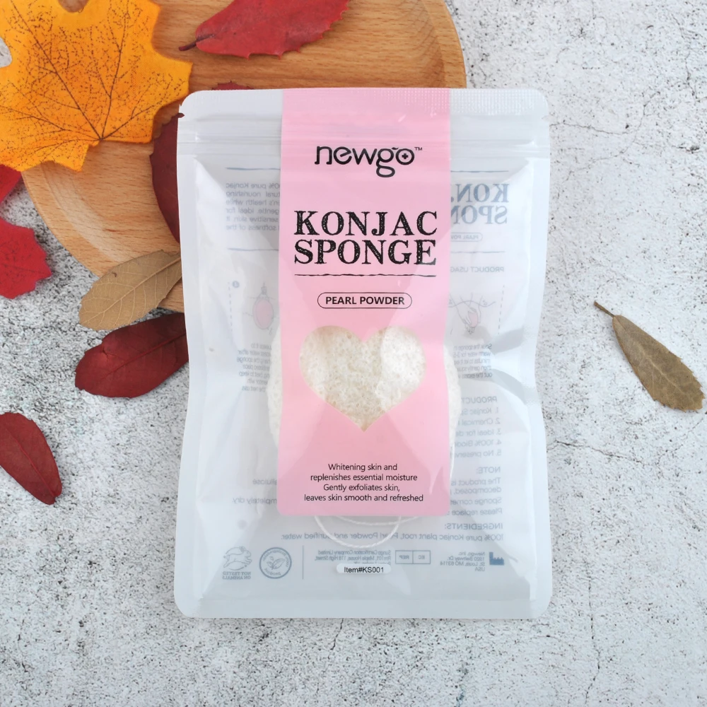 Натуральная косметика Konjac, пуховка, бамбуковый уголь, очищающая ...