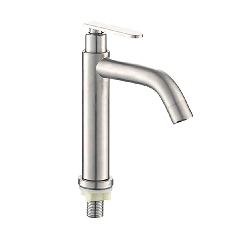 

EASY-Basin Faucet Deck Mounted Kitchen Single Cold Toilet Wash Stainless Steel Useful Sink Handle Modern Mixer Water Tap Bathroo