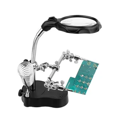 Loupe éclairage support de soudage, outil de réparation support de soudage de bureau, outil auxiliaire, équipement de soudage, aide de troisième main 