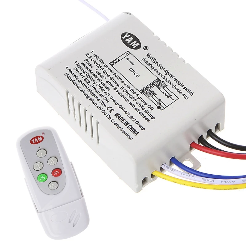 

220V-240V 3 Ways ON/OFF Light Digital Wireless Wall Switch + Remote Control Y1QB