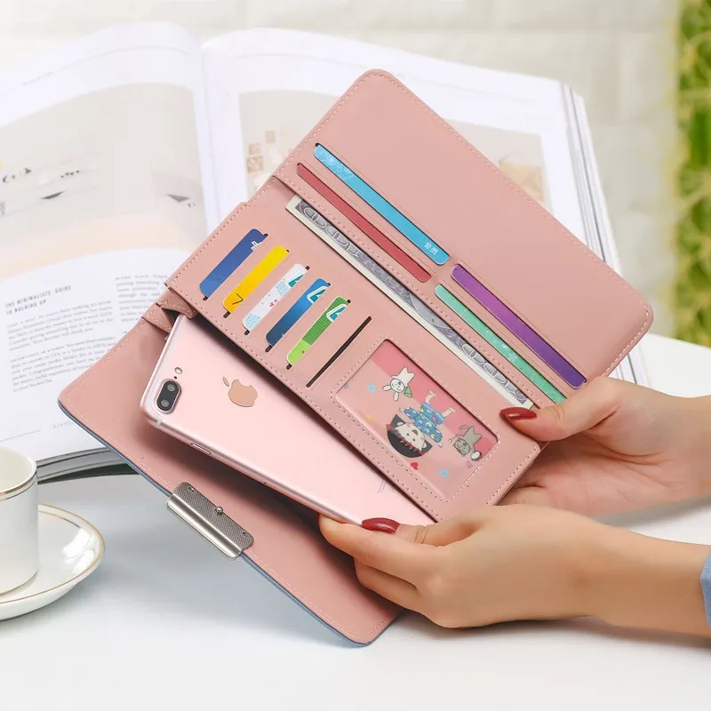 

2019New Fashion Women Wallets Long Style Multi-functional wallet Purse Fresh PU leather Female Clutch Card Holder