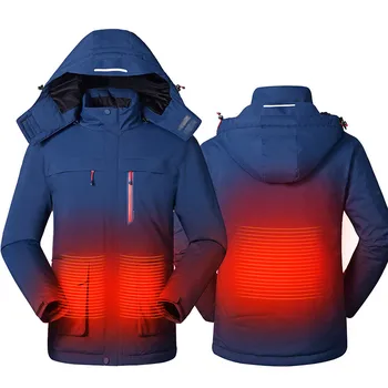 

Men Women USB Carbon Fiber Electric Thermal Infrared Heating Jacket Winter Coat M-5XL Plus Size
