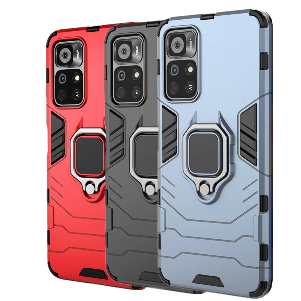 Custodia Per Xiaomi Poco M4 Pro 5G Poco M 4 Pro Funda Pocophone F3 M3 Xiomi Poco M 3 Pro Ring Stand Phone Cover Poco M4 Pro 5G Coque