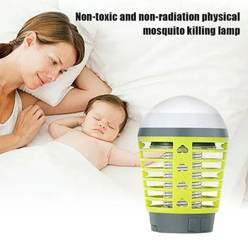 

2 in 1 Electronic Mosquito Repellent Lamp LED Waterproof Repeller Killer Light Traps Camping Lantern BJStore