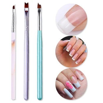 

1PC UV Gel Acrylic Nail Brush French Flower Painting Drawing Pen Half Moon Brush DIY Design Painting Tools Nail Art Tool