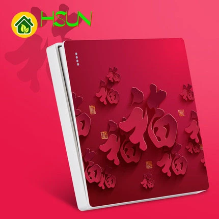 

Type 86 Art Switch Socket 1 2 3 4 Gang 1 2 Way 3D Chinese Blessing Red Ividuality Creativity Decorative Panel TV Computer Socket