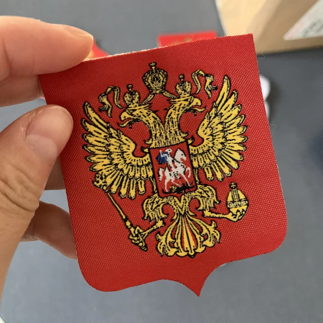 

Заводская цена, индивидуальные тканые нашивки большого размера в 7,5 см, красивые нашивки для одежды