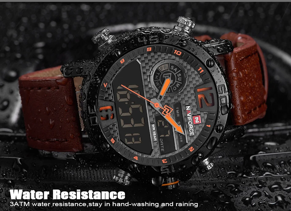 NAVIFORCE мужские часы Лидирующий бренд мужские водонепроницаемые кварцевые часы с датой Мужские Модные Военные Спортивные Наручные Часы Relogio Masculino