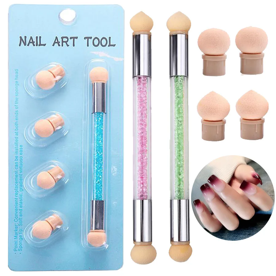 Gradient Nail Art Sponge Pen Set Transfer Color Nail Art Brushes UV Gel