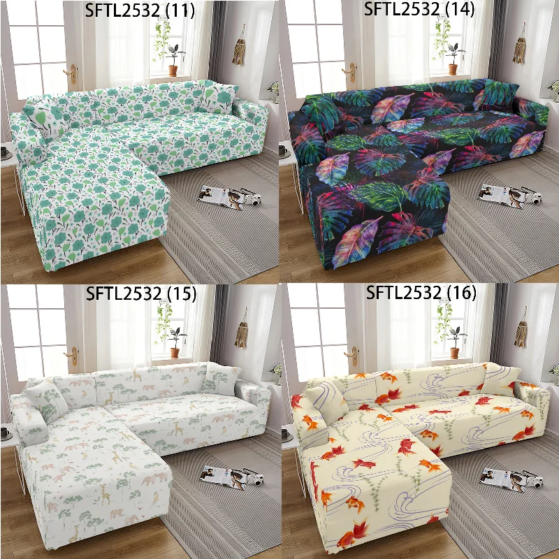 Fundas de tela escocesa para sofás con estampado a Color, cubiertas