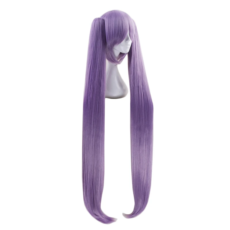 Euryale Stheno Косплей парики FATE FGO Длинные прямые фиолетовые волосы с двумя зажимами на