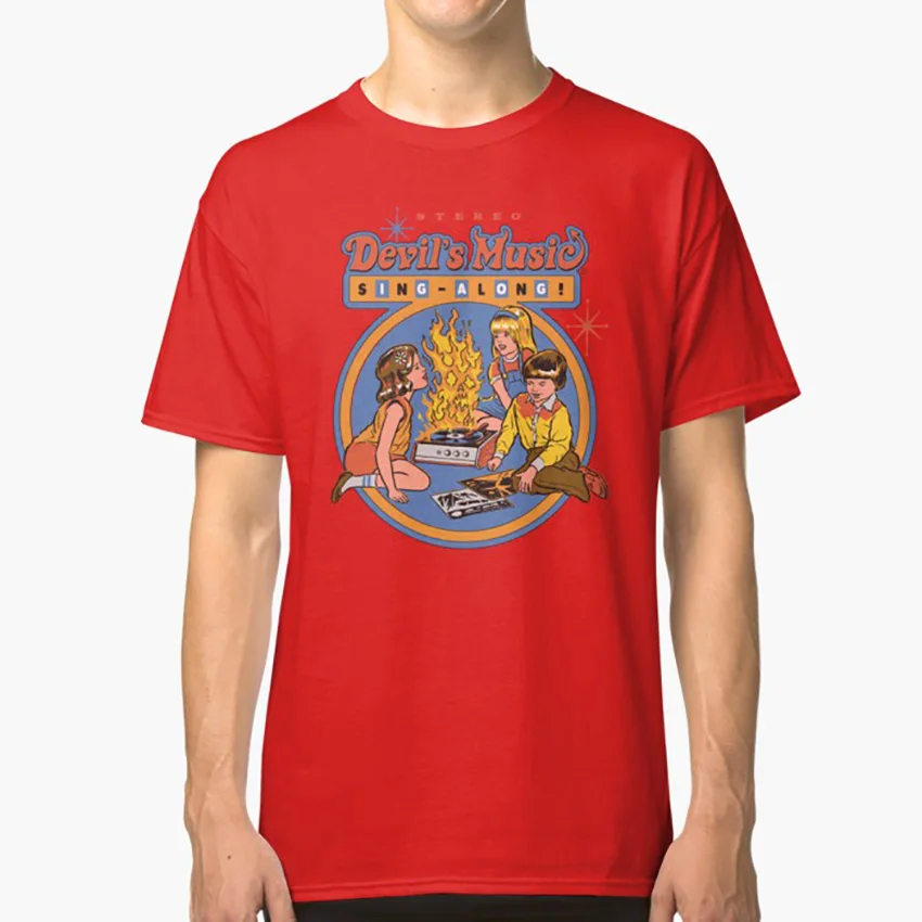 

Devil's Music Sing-Along T shirt vintage retro parody devil satan cult record player music humour kids book