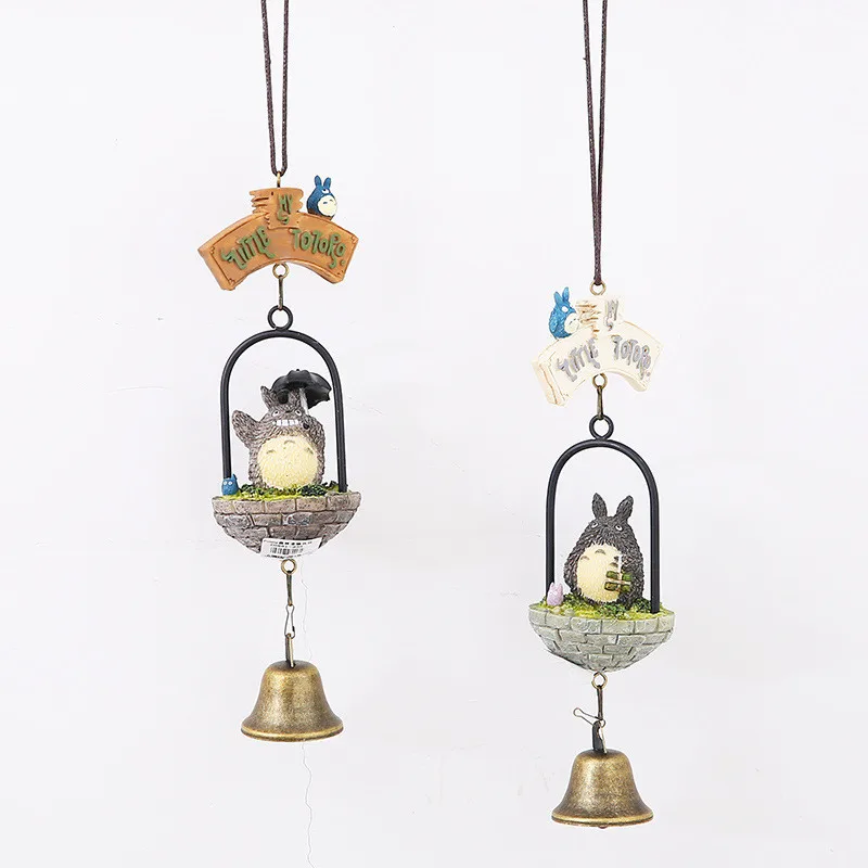 DIY Totoro Wind Chime домашний декор милая девушка украшение комнаты колокольчик кулон подарок на день рождения реалистичные смолы животных колокольчики