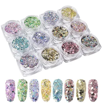 

12 Box Diamonds Dazzling Tips Nail Sticker Sequins Colorful Nail Art Decoration DIY Accessories Decoration Manicure Tools