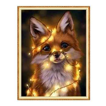

Meian fox animal full square diamond 5D DIY Diamond art 3D Diamond painting Kit cross stitch diamond mosaic photo home decor