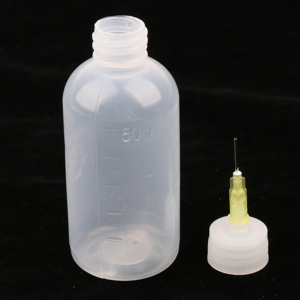 Glue Applicator Bottles Needle Tip Liquid Dropper Filling Bottles 50ml (Clear White Plastic) - 12 Pieces