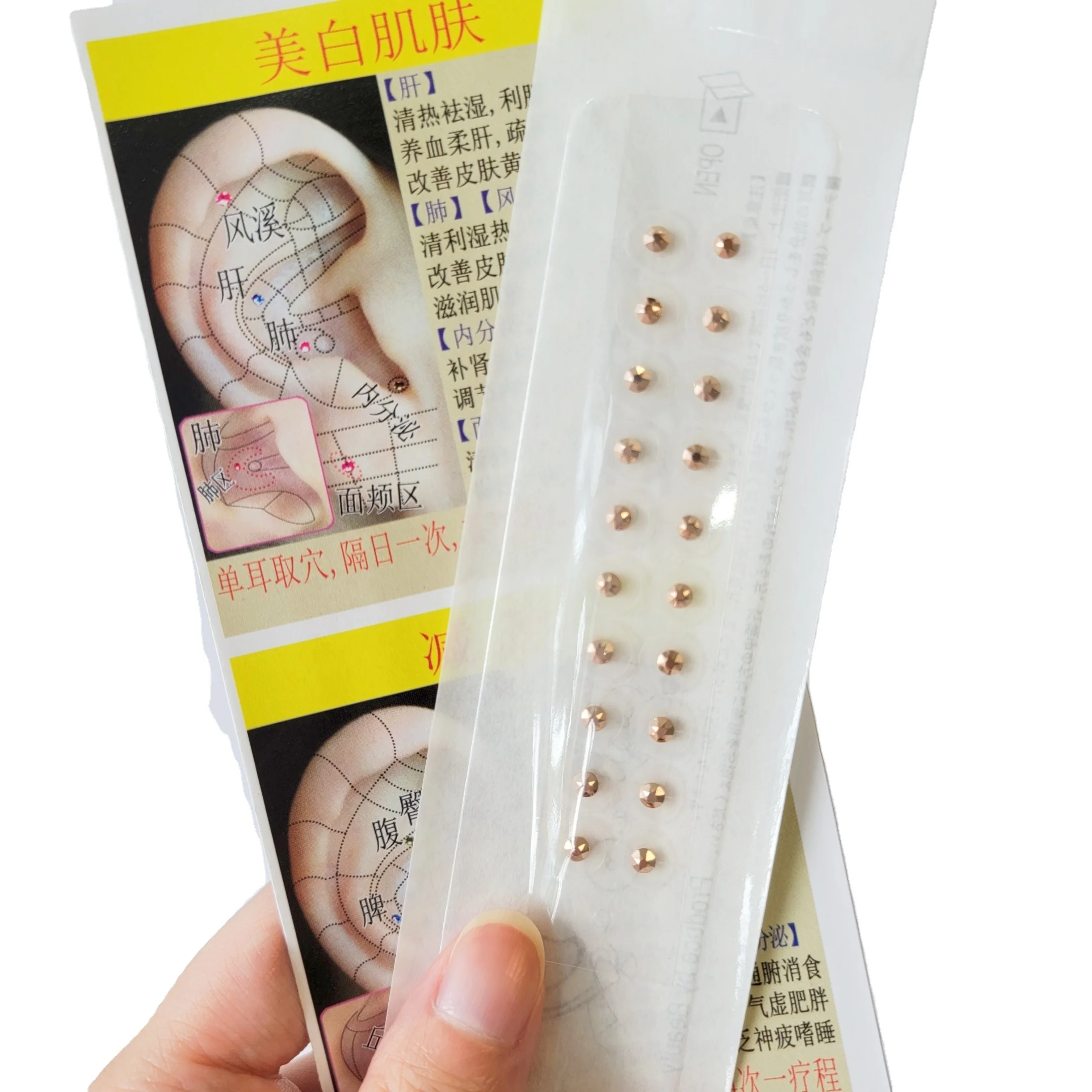 Weight loss Rose Gold Crystal Gem Stone 24k Gold Plated Bead Clear Tape