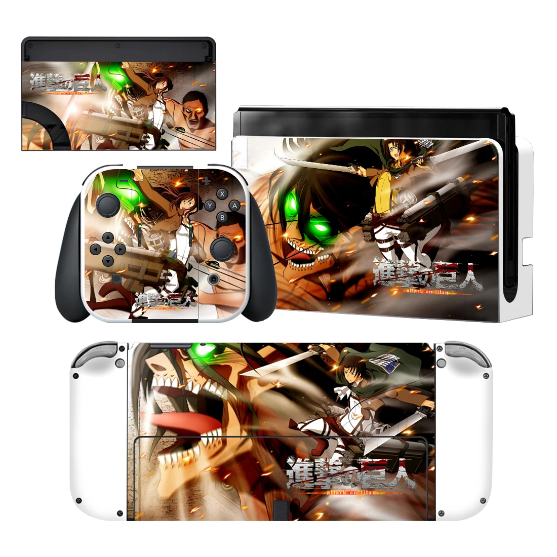 Attack On Titan Nintendoswitch Skin Cover Sticker Decal for Nintendo Switch OLED Console Joy-con Controller Dock Skin Vinyl 