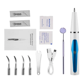 

Water Free Pet Teeth Cleaner Tartar/Plaque Remover Sonic Vibration Rechargeable Dental Scaler with Replaceable Working Tip