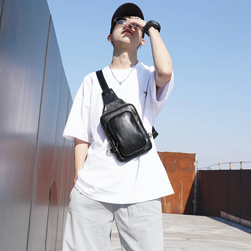 

Fashion New Small Breast Bag Fashion Leisure Single Shoulder Bag Men's Small Breast Bag Oblique Bag Chao Men's Bag