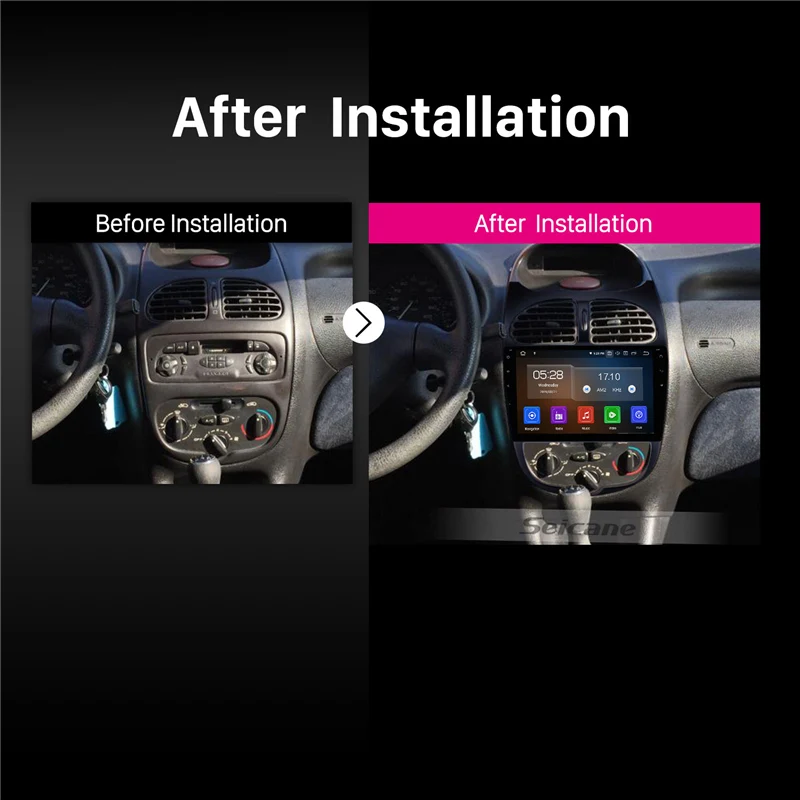 Discount Seicane Android 9.0 9 inch Car Autostereo for 2000-2016 PEUGEOT 206 Head unit GPS Navi Radio SWC Bluetooth FM Mirror Link Wifi 5