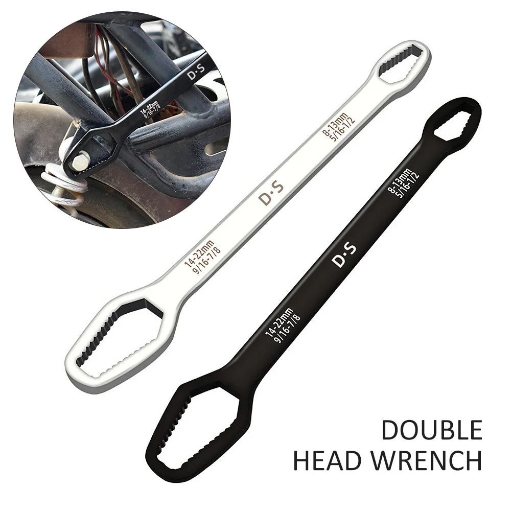 Universal Double End Wrench Spanner 8-22mm Key Set Screw Nuts Wrenches Repair 