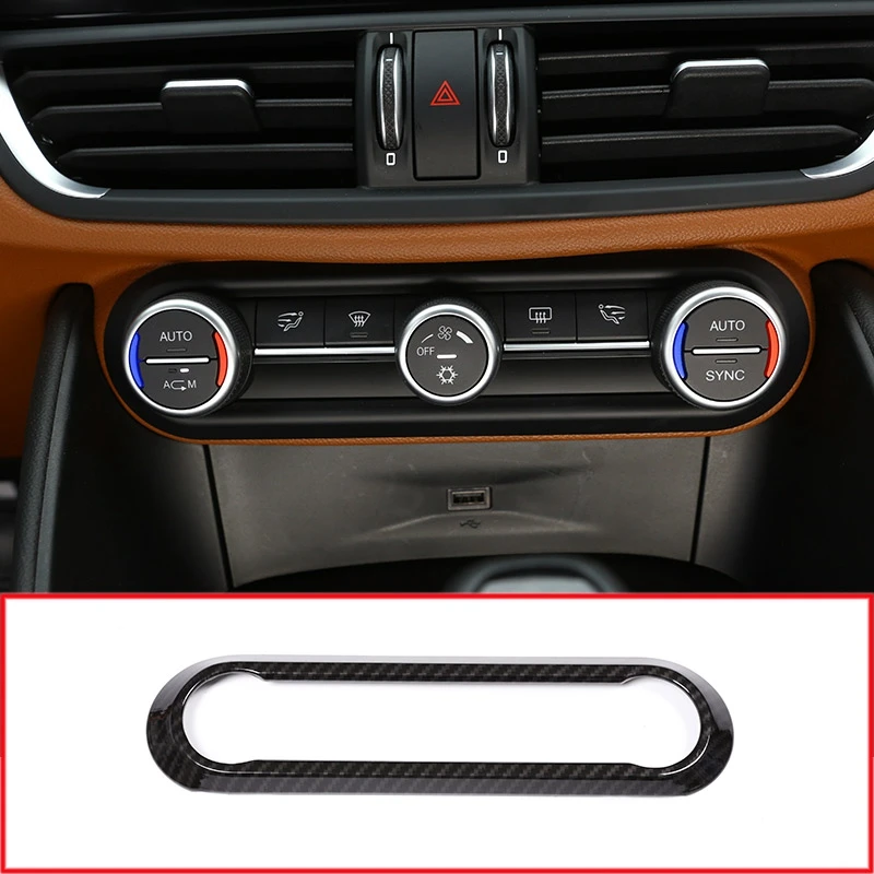 

Carbon Fiber For Alfa Romeo Giulia Stelvio 2016 2017 2018 Abs Chrome Center Air Conditioning Adjustment Frame Trim Car Accessory