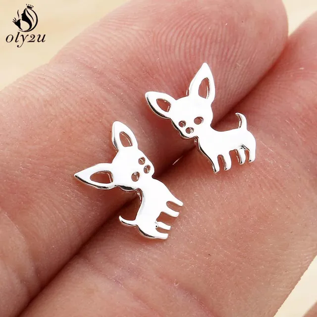 Lovely Stainless Steel Cat Earrings for Women Children Jewelry Trendy Cute Animal Dog Paw Stud Earrings Girls Birthday Gifts 090