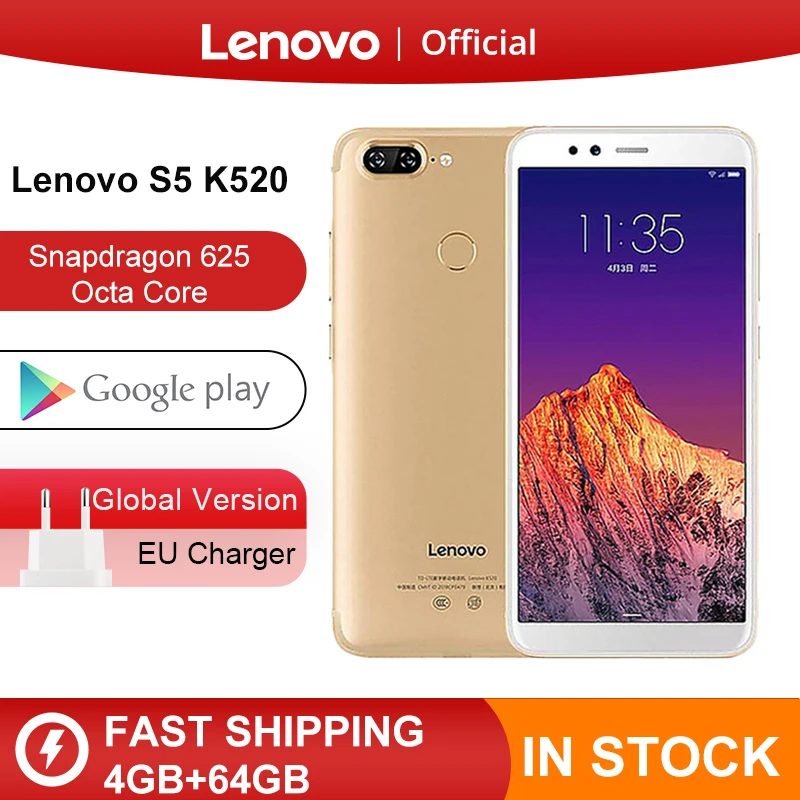 Global Version Lenovo S5 K520 4GB RAM 64GB ROM Smartphone Snapdragon 625 Octa core Dual Rear 13MP Front 16MP Face ID4K Cellphone Global Version Lenovo S5 K520 4GB RAM 64GB ROM Smartphone Snapdragon 625 Octa core Dual Rear 13MP Front 16MP Face ID4K Cellphone