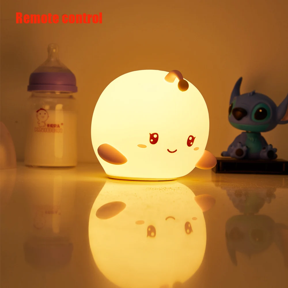 moon night light Bubble Fish Cow Star Tap Light Remote Conctrol Silicone Night Lights Tap Sensor Bedroom Lamp With USB Recharge For Kids Gift nursery night light Night Lights