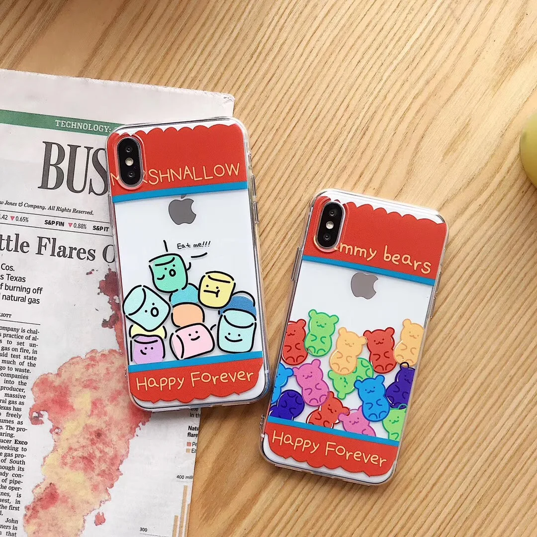 INS милый мультфильм Корея цвет медведь чехол для телефона iphone XS MAX XR X 6 6s 7 8 plus