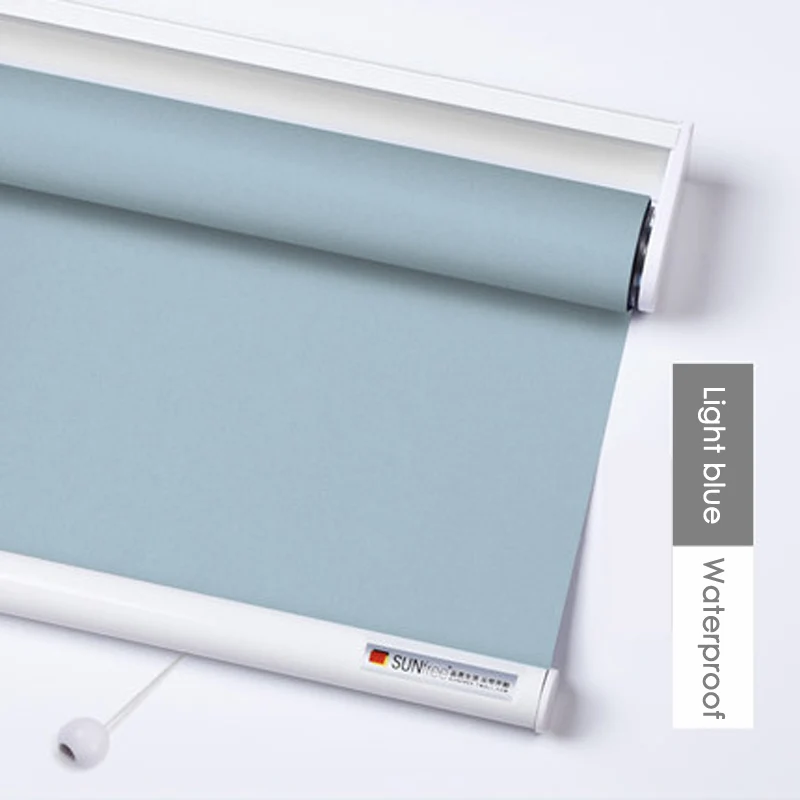 Spring-Light blue Горячая Распродажа водонепроницаемые маслостойкие тканевые рулонные шторы легкая очистка затемняющие шторы для украшения окон для гостиницы кухни ванной комнаты - Цвет: Spring-Light blue