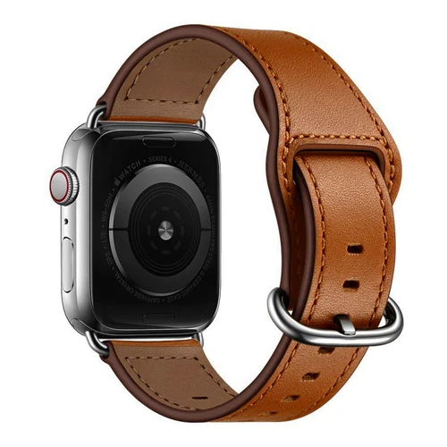 brown Натуральная кожа петля ремешок для apple watch iwatch серии 5/4/3/2/1 apple watch, ремешок 42 мм, длина-44 мм, 38 мм, 40 мм браслет аксессуары - Цвет ремешка: brown