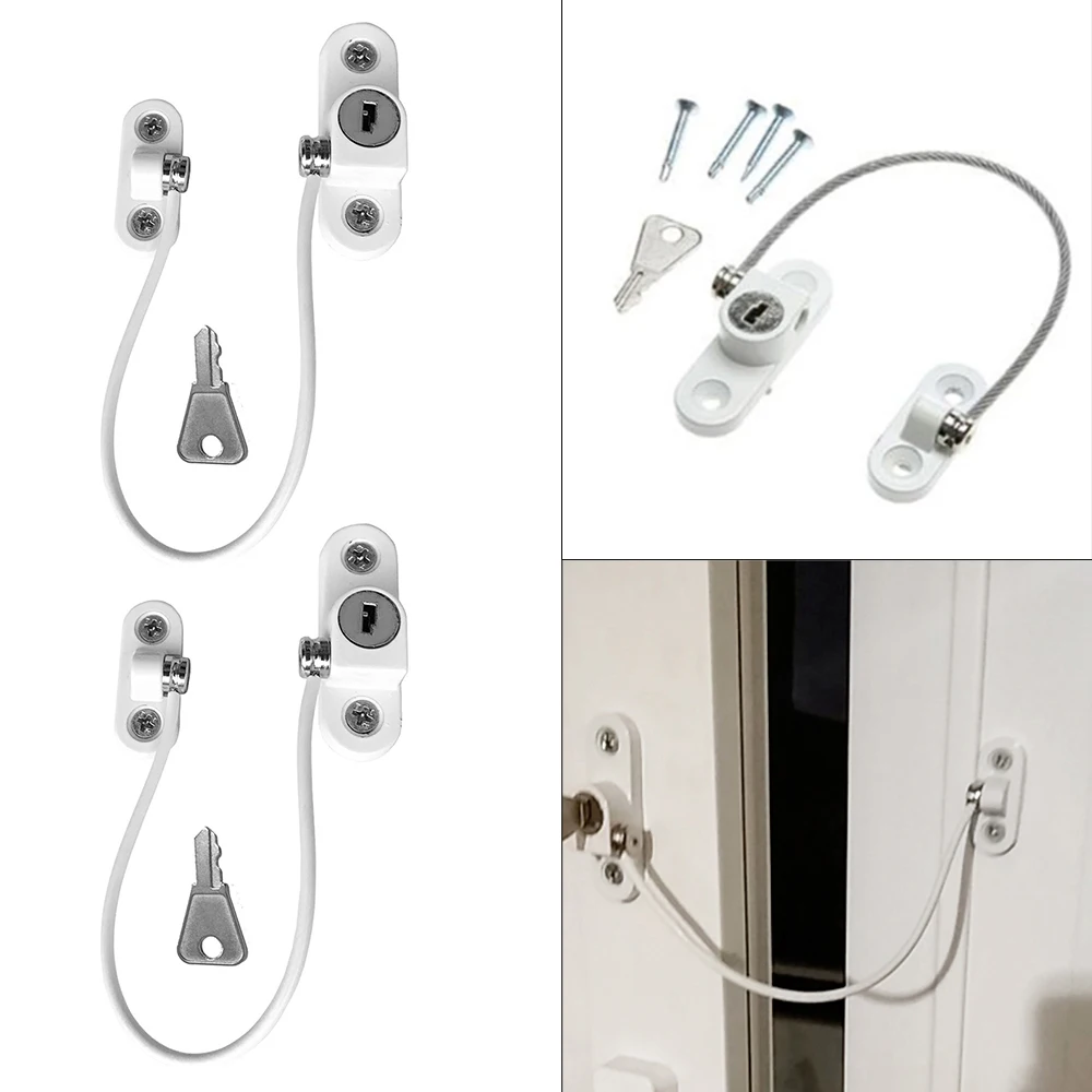

2Pcs/Set Children Protection Baby Safety Window Locks Baby Safety Infant Security Cabinet Locks Stainless Steel Window Limiter