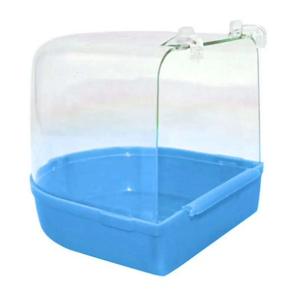 Pet Bird Parrot Transparent Bathing Tub Bathtub Shower Box Hanging Cage Decor | Дом и сад