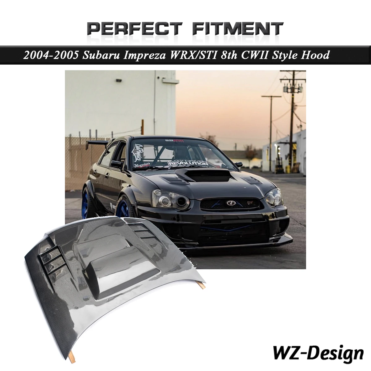 Accesorios de coche fibra de carbono CWII estilo capó ajuste para 2005 Subaru Impreza WRX STI Hood Cover Car Stying|Capós| - AliExpress