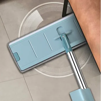 

New 360 Convenient Rotating Flat Mop Touchless Auto Squeeze Magic Mop Hand Free Floor Cleaning Tool Wet Dry Use Microfiber Cloth