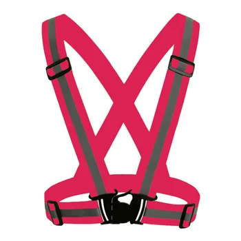 

Hi-Vis Vest Safety Kids Adults Security Straps Belt For Night Running Cycling