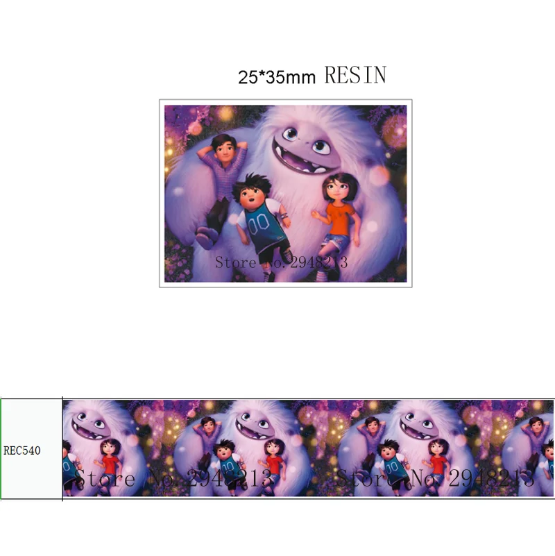 

printed cartoon grosgrain ribbon and resin sets 50yard ribbon and 50pcs resin 1 sets REB564